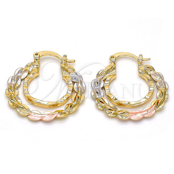 Argolla Pequeña 02.170.0148.25 Oro Laminado, Diamantado, Tres Tonos