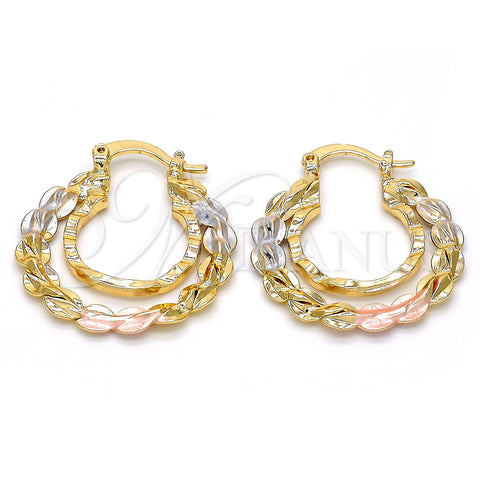 Argolla Pequeña 02.170.0148.25 Oro Laminado, Diamantado, Tres Tonos