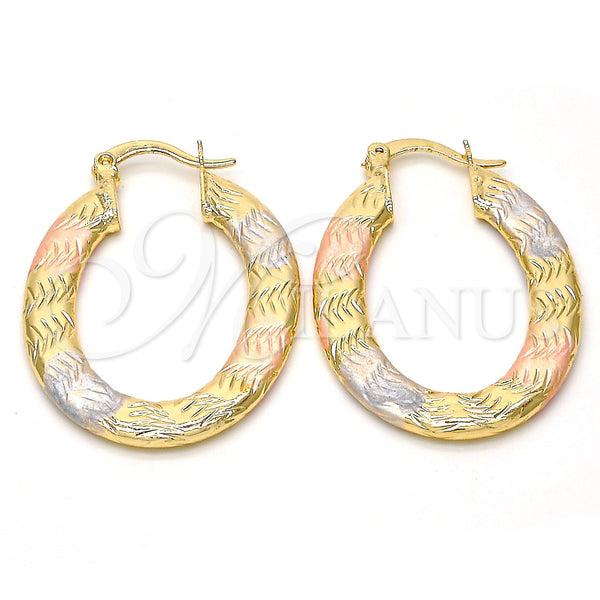 Argolla Pequeña 02.170.0153.25 Oro Laminado, Diamantado, Tres Tonos