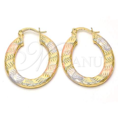 Argolla Pequeña 02.170.0153.25 Oro Laminado, Diamantado, Tres Tonos