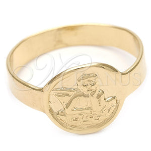 Anillo Elegante 01.32.0041.04 Oro Laminado, Diseño de Angel, Pulido, Tono Dorado (Size 4)