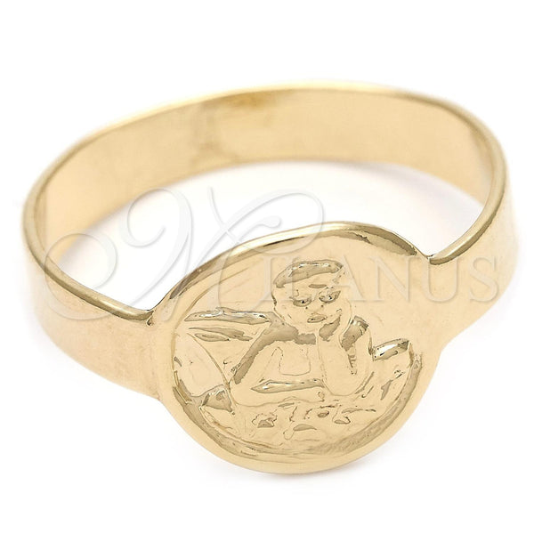 Anillo Elegante 01.32.0041.05 Oro Laminado, Diseño de Angel, Pulido, Tono Dorado (Size 5)