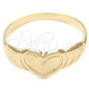 Anillo Elegante 01.32.0042.05 Oro Laminado, Diseño de Corazón, Pulido, Tono Dorado (Size 5)