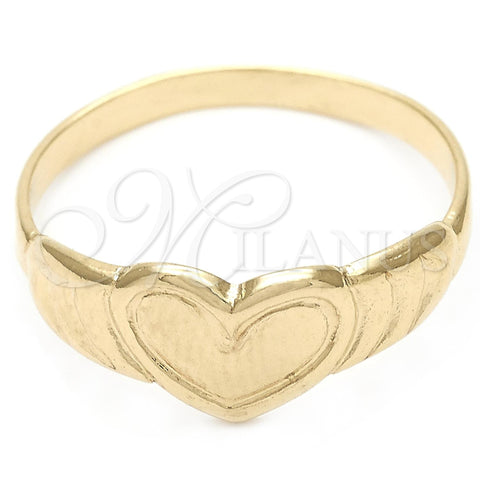 Anillo Elegante 01.32.0042.05 Oro Laminado, Diseño de Corazón, Pulido, Tono Dorado (Size 5)