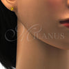 Arete Dormilona 02.271.0006.6 Acero Inoxidable, Diseño de Estrella, con Dorado Zirconia Cubica, Pulido, Tono Dorado
