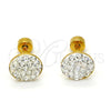 Arete Dormilona 02.271.0007 Acero Inoxidable, con Blanca Cristal, Pulido, Tono Dorado