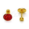 Arete Dormilona 02.271.0007.5 Acero Inoxidable, con Granate Cristal, Pulido, Tono Dorado