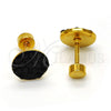Arete Dormilona 02.271.0007.7 Acero Inoxidable, con Negro Cristal, Pulido, Tono Dorado