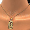 Dije Religioso 05.253.0006 Oro Laminado, Diseño de Búho y Niñito Pequeño, con Blanca Zirconia Cubica, Pulido, Tono Dorado