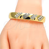 Aro Individual 07.252.0012.05.GT Tono Dorado, con Blanca Cristal, Pulido, Tono Dorado (12 MM Thickness, Size 5 (2.50 Diameter))