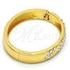 Aro Individual 07.252.0012.05.GT Tono Dorado, con Blanca Cristal, Pulido, Tono Dorado (12 MM Thickness, Size 5 (2.50 Diameter))