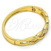 Aro Individual 07.252.0020.05 Tono Dorado, con Cristal Blanca, Pulido, Tono Dorado (Grosor 05 MM, Talla 5 (2,50 de Diámetro))