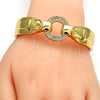 Aro Individual 07.252.0021.05.GT Tono Dorado, con Blanca Cristal, Pulido, Tono Dorado (15 MM Thickness, Size 5 (2.50 Diameter))