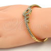 Aro Individual 07.252.0022.04.GT Tono Dorado, Diseño de Corazón y Llave, con Blanca Cristal, Pulido, Tono Dorado (04 MM Thickness, One size fits all)