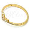 Aro Individual 07.252.0022.04.GT Tono Dorado, Diseño de Corazón y Llave, con Blanca Cristal, Pulido, Tono Dorado (04 MM Thickness, One size fits all)
