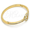 Aro Individual 07.252.0022.04.GT Tono Dorado, Diseño de Corazón y Llave, con Blanca Cristal, Pulido, Tono Dorado (04 MM Thickness, One size fits all)