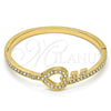 Aro Individual 07.252.0022.04.GT Tono Dorado, Diseño de Corazón y Llave, con Blanca Cristal, Pulido, Tono Dorado (04 MM Thickness, One size fits all)