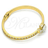 Aro Individual 07.252.0023.05 Tono Dorado, con Cristal Blanca, Pulido, Tono Dorado (Grosor 05 MM, Talla 5 (2,50 de Diámetro))