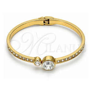 Aro Individual 07.252.0023.05 Tono Dorado, con Cristal Blanca, Pulido, Tono Dorado (Grosor 05 MM, Talla 5 (2,50 de Diámetro))