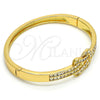 Aro Individual 07.252.0026.04.GT Tono Dorado, con Blanca Cristal, Pulido, Tono Dorado (05 MM Thickness, Size 4 (2.25 Diameter))