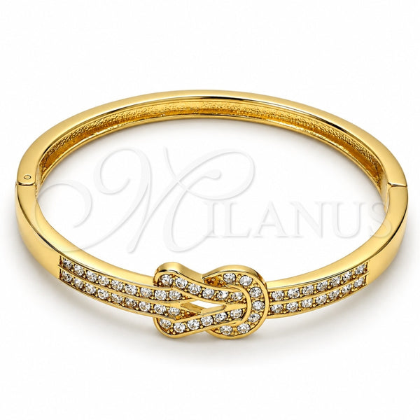 Aro Individual 07.252.0026.04.GT Tono Dorado, con Blanca Cristal, Pulido, Tono Dorado (05 MM Thickness, Size 4 (2.25 Diameter))