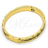 Aro Individual 07.252.0030.05.GT Tono Dorado, Diseño de Corazón, Esmaltado Negro, Tono Dorado (07 MM Thickness, Size 5 (2.50 Diameter))