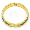 Aro Individual 07.252.0030.05.GT Tono Dorado, Diseño de Corazón, Esmaltado Negro, Tono Dorado (07 MM Thickness, Size 5 (2.50 Diameter))
