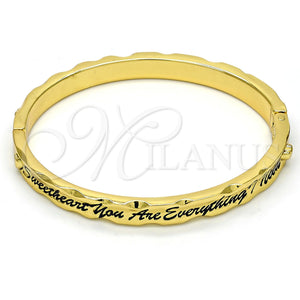 Aro Individual 07.252.0030.05.GT Tono Dorado, Diseño de Corazón, Esmaltado Negro, Tono Dorado (07 MM Thickness, Size 5 (2.50 Diameter))