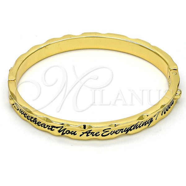 Aro Individual 07.252.0030.05.GT Tono Dorado, Diseño de Corazón, Esmaltado Negro, Tono Dorado (07 MM Thickness, Size 5 (2.50 Diameter))