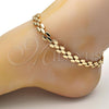 Tobillera Elegante 03.210.0026.10 Oro Laminado, Pulido, Tono Dorado (08 MM Thickness, 10 Inches Length)
