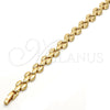 Tobillera Elegante 03.210.0026.10 Oro Laminado, Pulido, Tono Dorado (08 MM Thickness, 10 Inches Length)