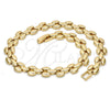 Tobillera Elegante 03.210.0026.10 Oro Laminado, Pulido, Tono Dorado (08 MM Thickness, 10 Inches Length)