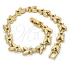 Pulsera Elegante 03.210.0028.08 Oro Laminado, Pulido, Tono Dorado (07 MM Thickness, 8 Inches Length)