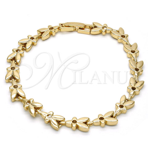 Pulsera Elegante 03.210.0028.08 Oro Laminado, Pulido, Tono Dorado (07 MM Thickness, 8 Inches Length)