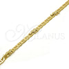 Tobillera Elegante 03.213.0008.10 Oro Laminado, Diseño de Elefante y Mariner, Pulido, Tono Dorado (100 Gauge, 06 MM Thickness, 10 Inches Length)