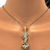 Dije Religioso 05.120.0059 Oro Laminado, Diseño de San Lazaro, con Zirconia Cubica Blanca, Pulido, Tono Dorado