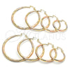Argolla Mediana 02.170.0064.1.30 Oro Laminado, Diseño de Hueco, Diamantado, Tres Tonos