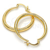 Argolla Mediana 02.170.0064.30 Oro Laminado, Diseño de Hueco, Diamantado, Tono Dorado