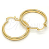 Argolla Mediana 02.170.0064.30 Oro Laminado, Diseño de Hueco, Diamantado, Tono Dorado