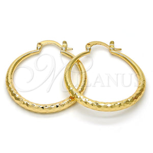 Argolla Mediana 02.170.0084.30 Oro Laminado, Diseño de Hueco, Diamantado, Tono Dorado