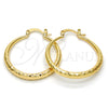 Argolla Mediana 02.170.0084.30 Oro Laminado, Diseño de Hueco, Diamantado, Tono Dorado