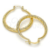 Argolla Mediana 02.170.0085.30 Oro Laminado, Diseño de Hueco, Diamantado, Tono Dorado
