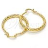 Argolla Mediana 02.170.0085.30 Oro Laminado, Diseño de Hueco, Diamantado, Tono Dorado