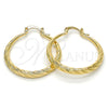 Argolla Mediana 02.170.0085.30 Oro Laminado, Diseño de Hueco, Diamantado, Tono Dorado