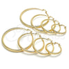 Argolla Mediana 02.170.0085.30 Oro Laminado, Diseño de Hueco, Diamantado, Tono Dorado