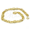 Pulsera Elegante 03.213.0030.08.GT Oro Laminado, Diseño de Tortuga y Mariner, Pulido, Tono Dorado (06 MM Thickness, 8 Inches Length)