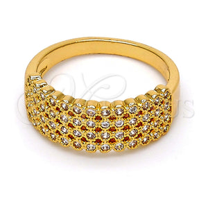 Anillo Multi Piedra 01.260.0002.09.GT Oro Laminado, con Blanca Zirconia Cubica, Pulido, Tono Dorado (Size 9)