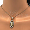 Dije Religioso 05.120.0061 Oro Laminado, Diseño de Guadalupe, con Blanca Zirconia Cubica, Pulido, Tono Dorado