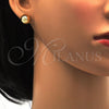 Arete Dormilona 02.100.0054 Oro Laminado, Diamantado, Tono Dorado