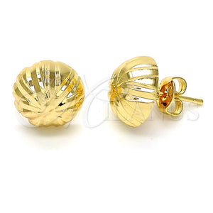 Arete Dormilona 02.100.0054 Oro Laminado, Diamantado, Tono Dorado